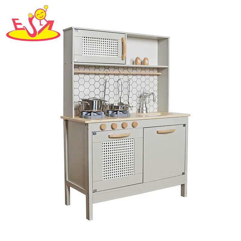 High Quality Kids Cooking Play Set Wooden Kitchen Toy With Light Sound W10C820B